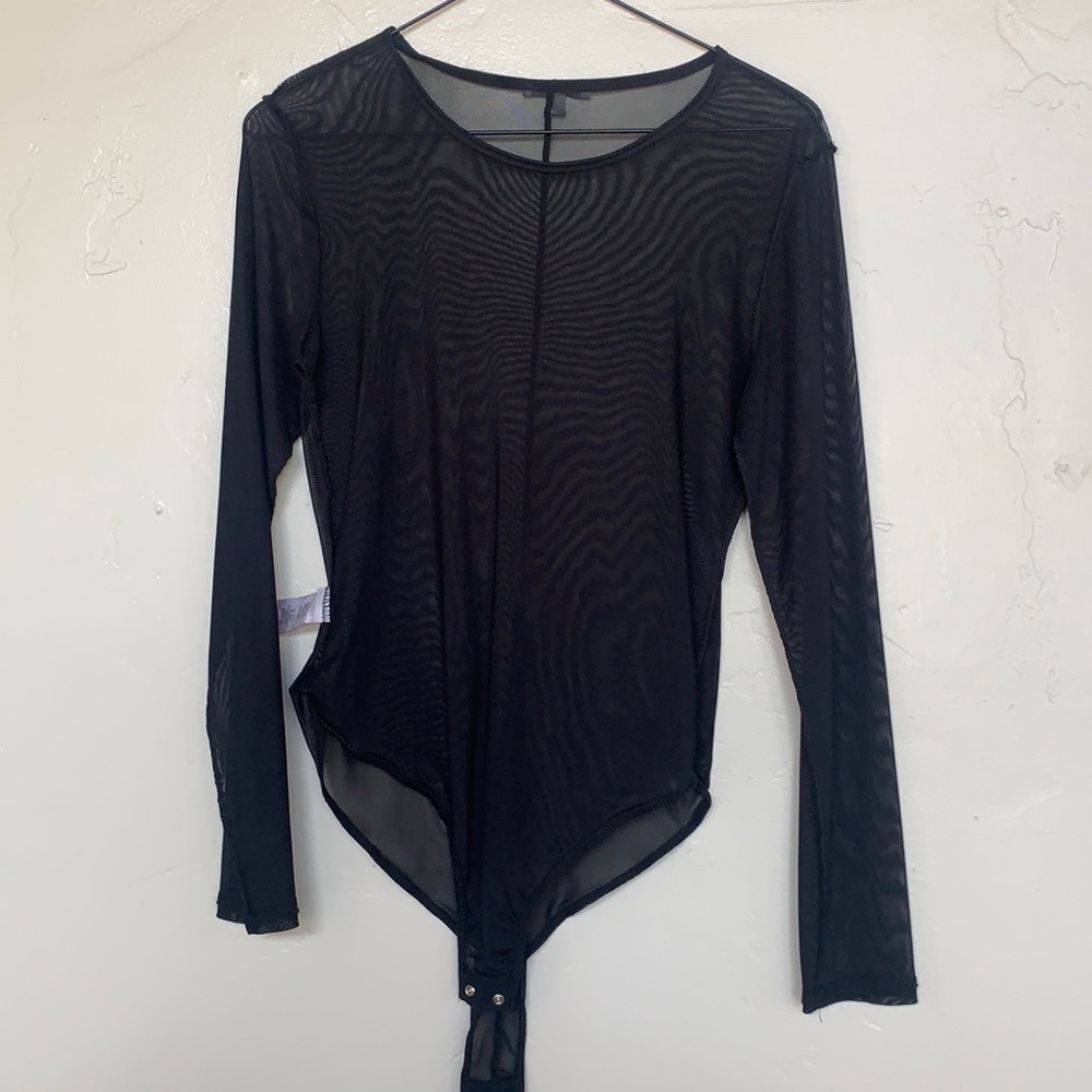 Black mesh bodysuit